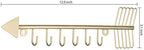 MyGift Brass-Tone Metal Wall Mounted Arrow Design Necklace Organizer Rack with 6 Hooks, Set of 2 - Image 4