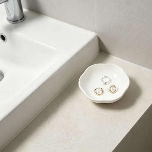 Ceramic Jewelry Tray, Ring Holder Floral Trinket Bowl for Women - Image 5