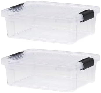 Superio 4.5 Quart Clear Plastic Storage Containers with Lids, Stackable Organizer Bins, BPA-Free Storage Boxes for Home, Office, Dorm & Classroom, 2 Pack by Superio