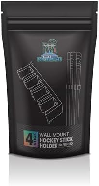 Wall Mount Hockey Stick Holder | Ice Hockey Stick Organizer (Black, 4 Stick Wall Mount) - Image 2