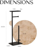 Day Moon™ - Toilet Paper Holder - Modern Roll Holder for Bathroom - 1 Pack - Free Standing - with Shelf, Black - Image 5