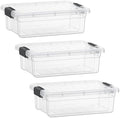 Superio 2.3 Quart Clear Plastic Storage Containers with Lids, Stackable Organizer Bins, BPA-Free Storage Boxes for Home, Office, Dorm & Classroom, 3 Pack by Superio