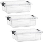 Superio 2.3 Quart Clear Plastic Storage Containers with Lids, Stackable Organizer Bins, BPA-Free Storage Boxes for Home, Office, Dorm & Classroom, 3 Pack by Superio
