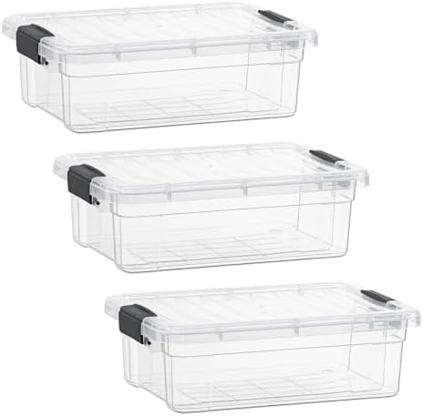 Superio 2.3 Quart Clear Plastic Storage Containers with Lids, Stackable Organizer Bins, BPA-Free Storage Boxes for Home, Office, Dorm & Classroom, 3 Pack by Superio