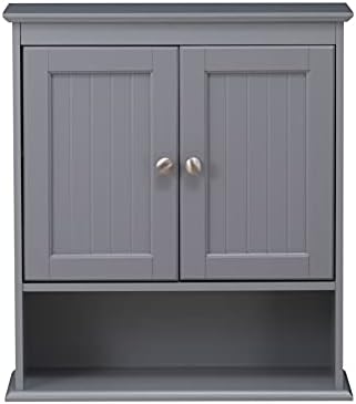 Spirich Bathroom Medicine Cabinet Over Toilet, Wall Mounted Cabinet, Gray - Image 5