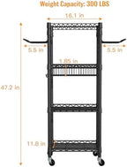 FUTASSI Home Gym Storage, 3 Tiers Workout Equipment Organizer with Wheels for Yoga Mats, Foam Roller, Dumbbells, Kettlebells, and Resistance Bands - Image 5