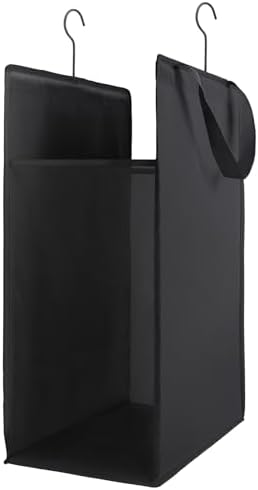 FENTEC 1 Pack Black Hanging Laundry Hamper，Laundry Hamper Bag with Handles by Fentec