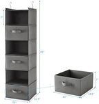 MAX Houser 6 Tier Shelf Hanging Closet Organizer, Closet Hanging Shelf with 2 Sturdy Hooks for Storage, Foldable (Grey-D3) | foldable lightweight fabric space-saving design for Bedroom, Closet Hanging Shelf for Storage with Removable Drawers - Image 3