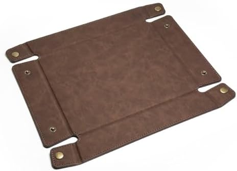 PU Leather Organization Trays for Home Nightstand Office Desk Storage, Lightweight Foldable Catchall Tray for Men Father - Image 3
