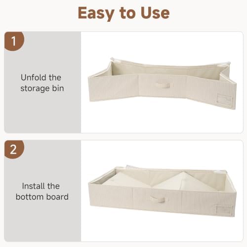 StorageWorks 7 Inch Low Profile Under Bed Storage Containers with Clear Lid | Reinforced Structure, Resists Sagging, Handles & Label Holder, Foldable Stackable Closet Storage for Clothes, Blankets, Toys - Image 7