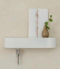 Kazai. Key Holder 'Toke' | Minimalist Key Hook Design from Berlin | Modern Key Holder Wall Mount with Wooden Shelf | Key Rack for Wall as Entryway Organizer | White by KAZAI