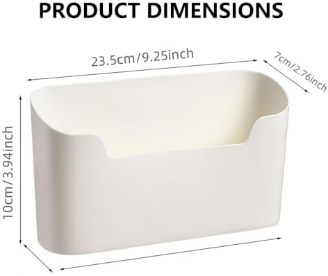 Bawuie Adhesive Cabinet Door Organizer, Lid Organizer for Food Storage Container Lid, Wall Mounted Over Pantry Door Organizer Bin Holder Caddy for Plastic Lid Kitchen Bathroom, White, 2 Pack - Image 7