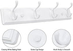 Badiano Heavy Duty Wooden Coat Rack, Wall-Mounted Organizer, 19 Inch, White - Image 5