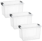 Superio 8.7 Quart Clear Plastic Storage Boxes with Lids, Stackable Organizer Containers, BPA-Free Storage Bins for Home, Office, School & Dorm, 3 Pack by Superio