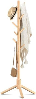 Haddockway 3 Adjustable Freestanding Wooden Coat Rack Stand 8 Hooks,Hallway by Haddockway