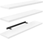 Amada 23.6" Floating Shelves for Wall Decor & Storage, Set of 3, White by AMADAHOMEFURNISHING
