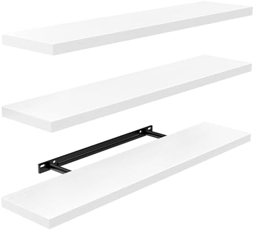 Amada 23.6" Floating Shelves for Wall Decor & Storage, Set of 3, White by AMADAHOMEFURNISHING