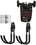 zoele Baby Stroller Hanger, 2 Pcs Black (Polyvinyl Chloride, Alloy Steel), Wall Mount, Heavy Duty Garage Tool Storage Organizer Utility Hooks, 77 lbs Weight Capacity, Stroller Holder by zoele
