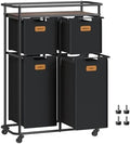 VASAGLE Laundry Sorter with Wheels, Portable Rolling Cart, 39.6 Gal.(150 L) by Unknown