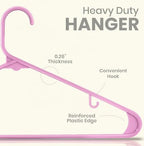 Utopia Home Plastic Hangers 50 Pack – Built-in Strap Hooks Pink | Space saving | Durable & strong | Closet organizer | Clothes hangers | Ideal for shirts, pants, skirts & coats - Image 2