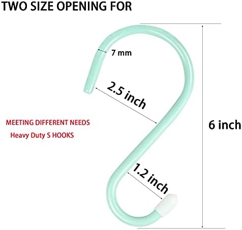DINGEE 6 Inch Large Heavy Duty S Hooks,Green S Hook for Hanging Clothes,Rubber Coated S Hooks, Non Slip Vinyl Coated S Hanger Hook for Hanging Plants Outdoor, Pots and Pans, Coffee Cups, Garden - Image 5