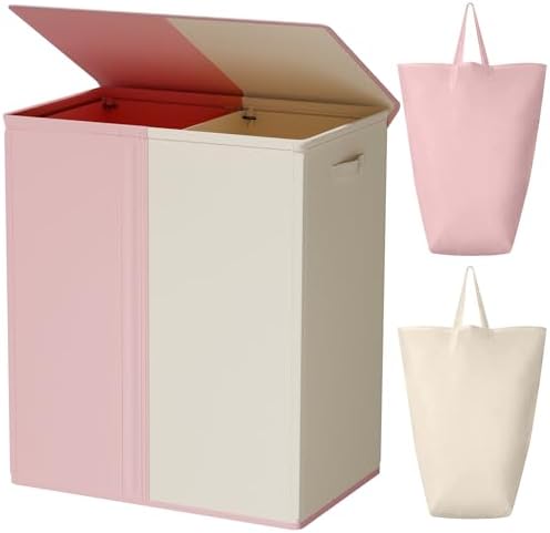 WOWLIVE Double Laundry Hamper with Lid, 154L Large Laundry Basket Organizer by WOWLIVE
