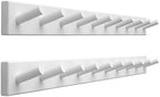 SKOLOO Wall Mounted Coat Rack 38", 10 Hooks, Bamboo, Shaker Style, White by SKOLOO