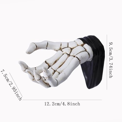 Halloween Skeleton Hand Ring Holder Wall Mounted Key Holder Organizer Multifunctional Wall Hooks for Hanging Keys Jewelry Bracelet Gothic Home Decor for Entryway Bedroom - Image 6