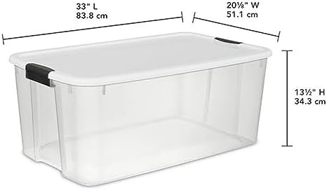 Sterilite 16-Pack Ultra Latching Box, Storage Bins with Lids, Clear Plastic, 116 Quart - Heavy-Duty Organizing Containers for Closet, Bathroom, and Office - Image 3
