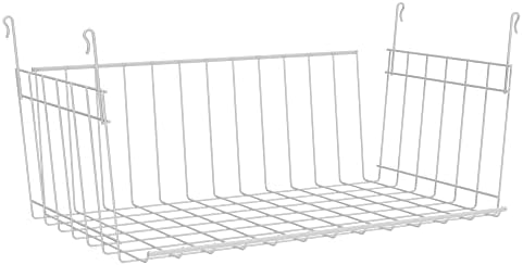 ClosetMaid Wire Hanging Shelf Basket for Storage, Organization in Closet or Pantry, No Assembly or Installation, Durable, White by Unknown