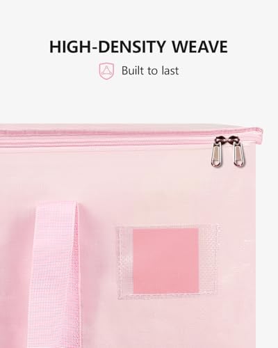 Heavy Duty Moving Bags Extra Large, Premium Storage Bags with Durable Zippers, Reinforced Handles, Moving Supplies for Clothes, Bedding, College Dorm Essentials, 12 Pack Pink - Image 7