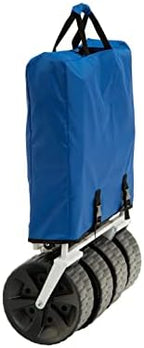 MacSports All Terrain Beach Wagon with Side Table|Heavy Duty Collapsible Folding Cart with Large Wheels for Beach Day, Picnic, Camping, Outdoor Activities | Blue/White - Image 5