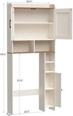 Homhedy Wooden Over The Toilet Storage Cabinet with Barn Door - Image 2