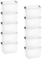 Superio 4.75 Quart Clear Plastic Storage Boxes with Lids, Stackable Organizer Containers, BPA-Free Storage Bins for Home, Office, School & Dorm, 10 Pack by Superio