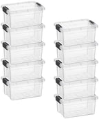 Superio 1.85 Quart Clear Plastic Storage Boxes with Lids, Stackable Organizer Containers, BPA-Free Storage Bins for Home, Office, School & Dorm, 10 Pack by Superio