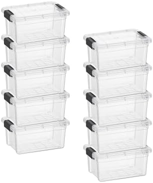 Superio 1.85 Quart Clear Plastic Storage Boxes with Lids, Stackable Organizer Containers, BPA-Free Storage Bins for Home, Office, School & Dorm, 10 Pack by Superio