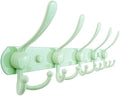 Dseap Coat Rack Wall Mounted - 5 Tri Hooks, Heavy Duty, Stainless Steel, Metal Coat Hook Rail for Coat Hat Towel Purse Robes Mudroom Bathroom Entryway, Green by Dseap
