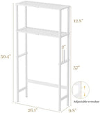 Over The Toilet Storage, Freestanding 2-Tier Bamboo Bathroom Shelves, Above Toilet Organizer for Home Washroom, Bathroom Decor (White) - Image 2
