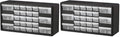Akro-Mils 26-Drawer Plastic Drawer Storage Cabinet for Garage Organization, Bead Organizer, Building Bricks Storage, Teacher Toolbox, Makeup Organizer, 20-Inch W x 6-Inch D x 10-Inch H, 10126 Black by Akro-Mils