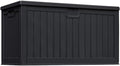 Greesum 230 Gallon HDPE Outdoor Storage Box with Removable Dividers, Weatherproof Oversized Deck Box for Patio, Garage, Garden, Black by BuynowfromGreesum