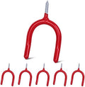 6 Pack Garage Storage System Steel U Hooks with Anti-Slip Coating Home Improvement and Organization Screw in Hooks Easy Wall Mounting Heavy Duty Bike and Ladder (Red, 6 Pack) by LianRippleLian