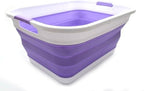 SAMMART 41L (10.8 gallon) Collapsible Plastic Laundry Basket-Foldable Pop Up Storage Container/Organizer-Portable Washing Tub-Space Saving, Water capacity: 32L (8.4 gallon) (Rectangular, Lt. Purple) by SAMMART