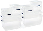 Rubbermaid Cleverstore Clear Dorm Variety 16-Pack, Made in USA, Stackable Large Clear Storage Bins with Lids, See-Through Plastic Storage, with Latching Lids, BPA-Free by Unknown
