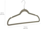Amazon Basics Slim Velvet Non-Slip Space Saving Suit Clothes Hangers, Sturdy Metal, Gray/Silver, 30-Pack - Image 5