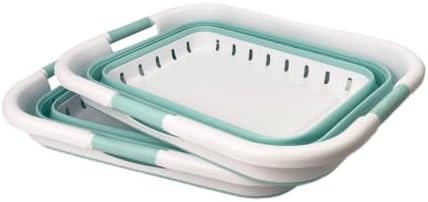 SAMMART Pack of 2 Collapsible Plastic Laundry Basket & Clothes Hamper, Comfort Non-Slip Handle, Foldable Storage Organizer with Space Saving Design, Portable Pop Up Container for Indoor and Outdoor - Image 2