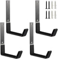 Heavy Duty Steel Hooks - Wall Mount Utility Hooks for Garage & Garden, Hose Hanger & U Hooks (4, Large) by Unknown