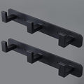 Coat Rack, Heavy Duty Stainless Steel 3 Tri Coat Hook Hanger, Wall Mounted Wall Hooks, Rustic Clothes Hook/Key Hook Rail for Bathroom Kitchen Entryway(2 Pack, 3 Hook Black) by Vanloory