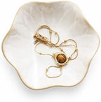 Lotus Leaf Jewelry Dish Tray, Trinket Tray for Earrings, Rings(White) by GISK