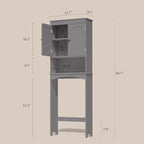 Gizoon Over the Toilet Storage Cabinet with Adjustable Shelf, Grey - Image 2