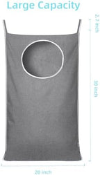 KEEPJOY Hanging Laundry Hamper Bag with 2 Different Types of Hooks, Size 20 x 30 Inch Door Laundry Hamper Storage Bag for Dirty Clothes, Blankets, and Toys (Grey, 1-Pack) - Image 2